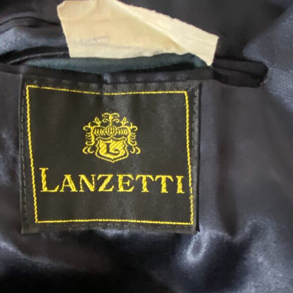 Lanzetti Blue Pure Cashmere Long Lined Winter Elegant Tailored Workcore Coat - Picture 3 of 13